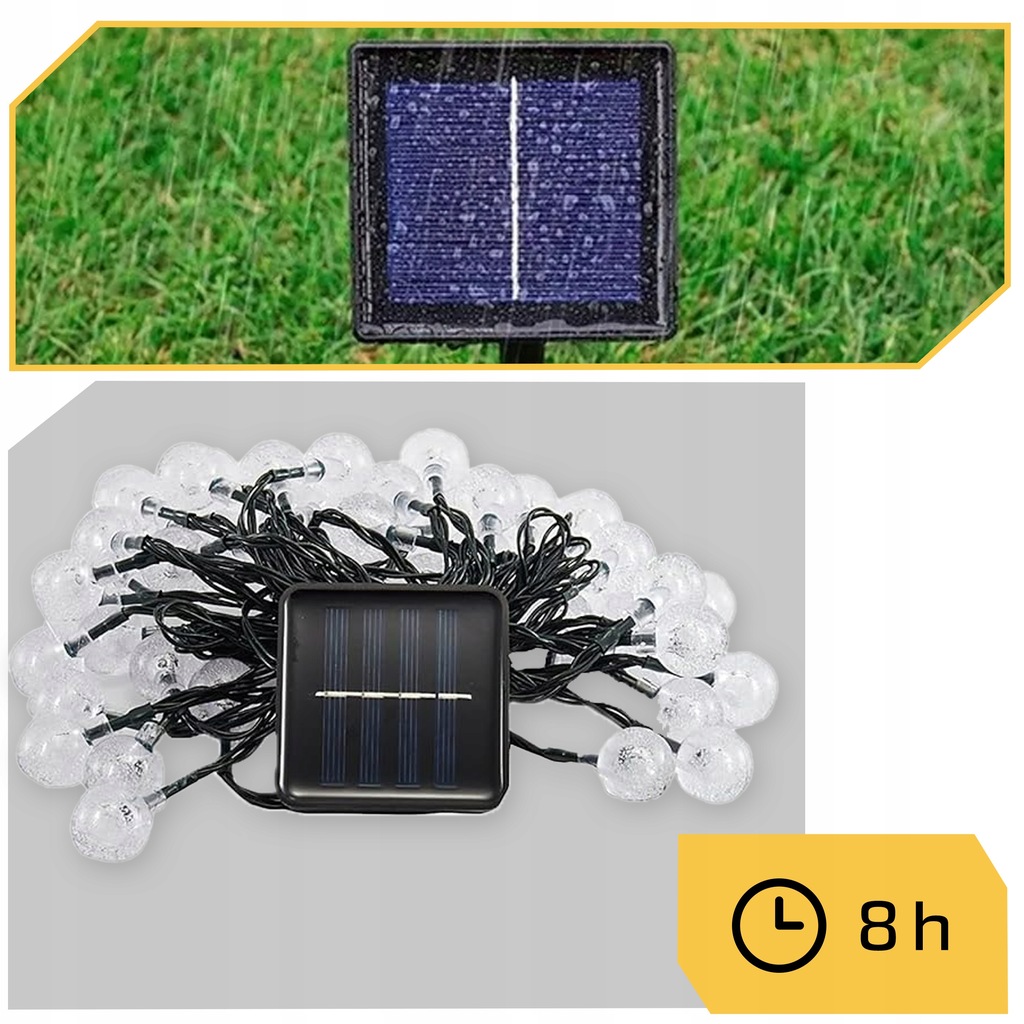GIRLANDA SOLARNA OGRODOWA LAMPKI SOLARNE 100 ŻARÓWEK LED NA BALKON 16metrów Liczba punktów światła Ponad 50